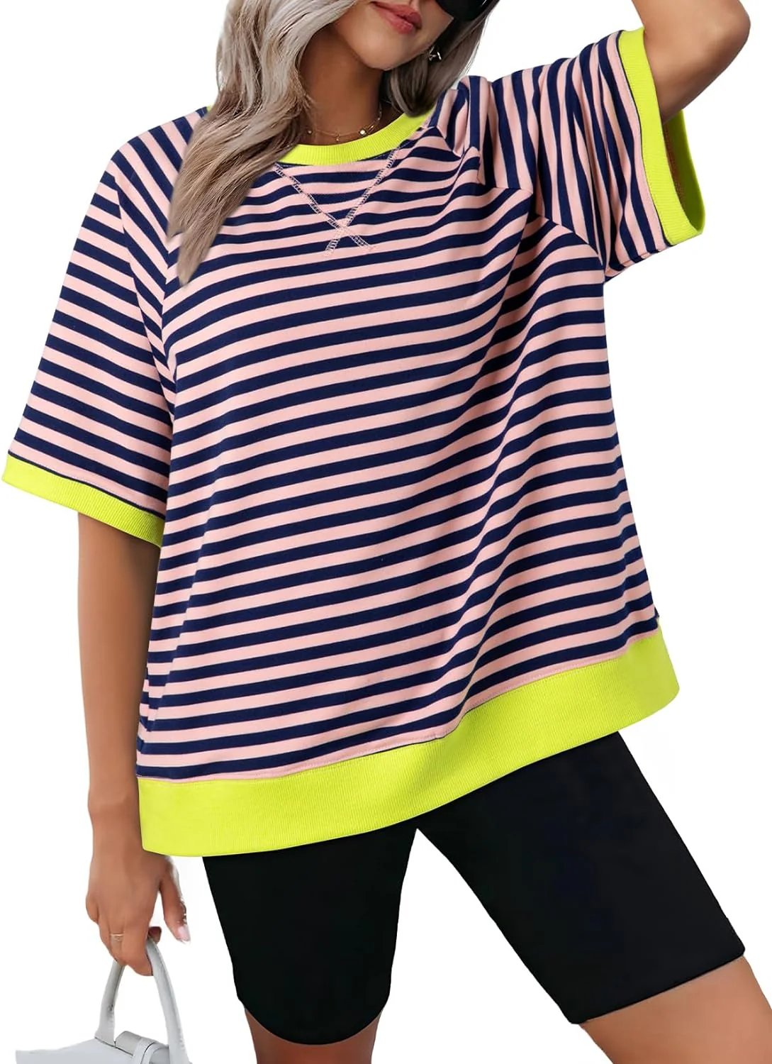 Women's Oversized Striped T Shirts product image 8