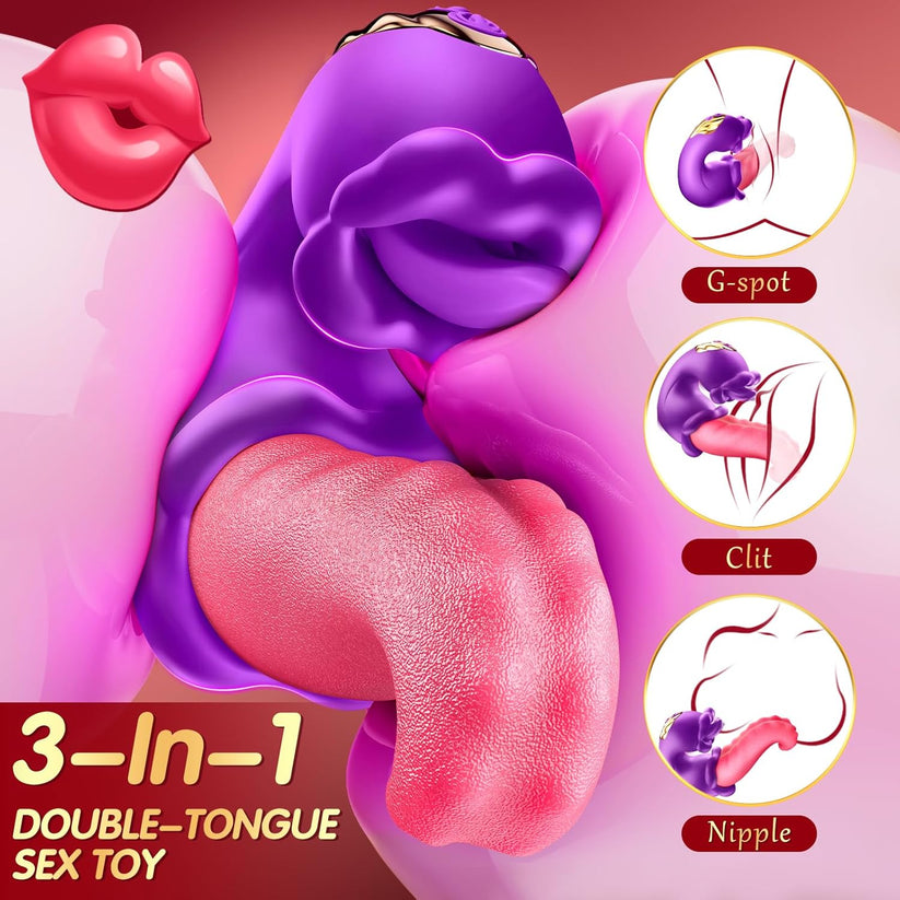 2026 Upgraded 3-in-1 Rose Toy – Automatic Thrusting G-Spot Vibrator & Air-Pulse Clit Sucker, Waterproof Liquid Silicone with Smart Heating🗽