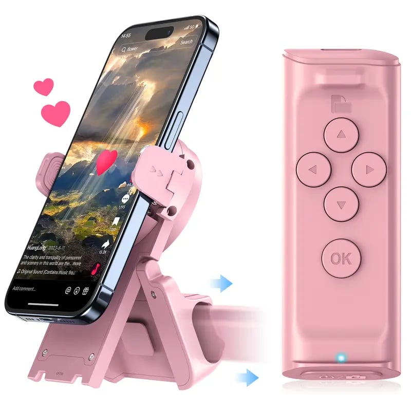 📱 Bluetooth Remote Control for TikTok Scrolling: Wireless Page Turner & Camera Shutter for Video Recording – Hands-Free Cellphone Accessory for iOS & Android