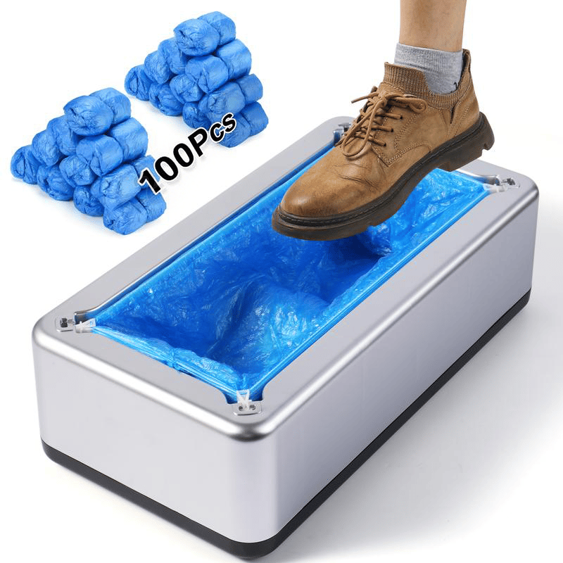 ✨Innovative and Effortless Design✨-Shoe Covers Dispenser with 100pcs Shoe Cover