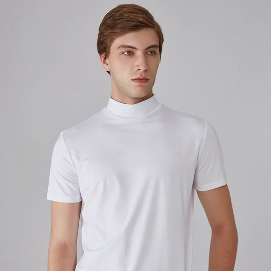 Men 's High Neck Slim Fit T-shirt mysite