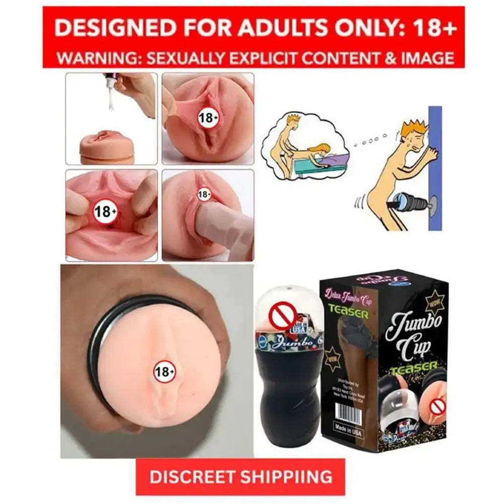 Jumbo Cup Teaser Male Relax Massager – Soft Silicone Handheld Personal Wellness Sleeve