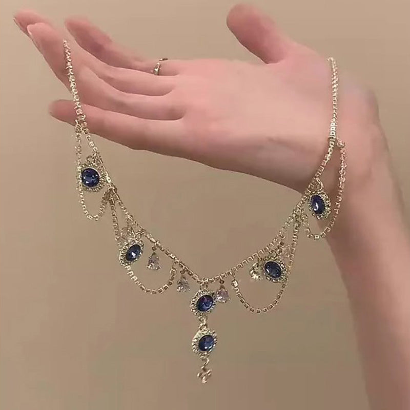 🔥2024 Hot Sale 🔥French Blue Zirconia Necklace--(Heart of the Ocean)