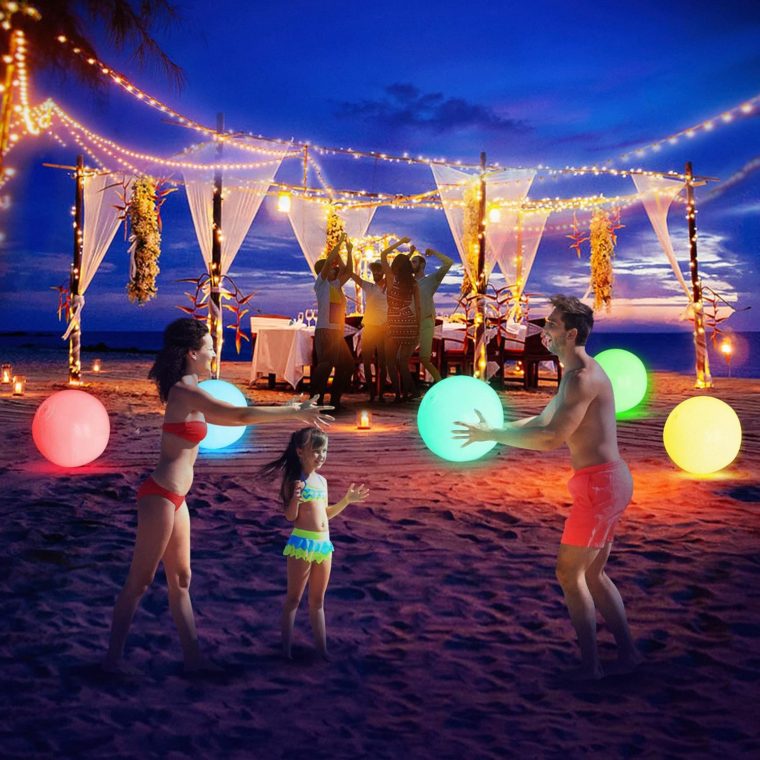 Pool Decoration🎉LED Light 16 Colors Luminous Beach Ball mysite