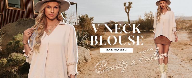 Womens Tunic Tops V Neck Casual Loose 3/4 Sleeve Shirts Dressy Blouses Tops Overiszed T Shirts