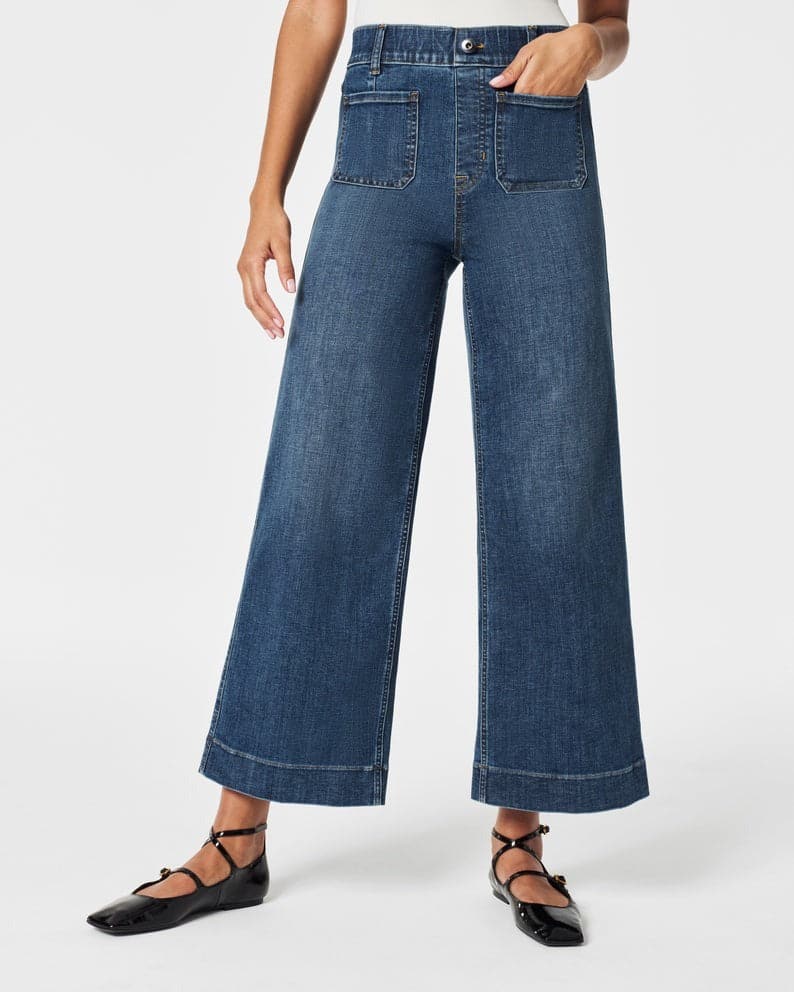 Tummy Control Cropped Wide-Leg Jeans(Buy two and get free shipping!)