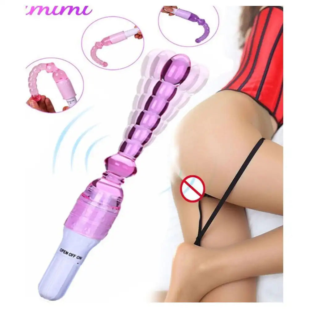 Jelly Vibrator Stick Long Beads Massager – Flexible Multi-Bead Wellness Accessory
