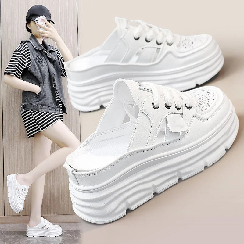 Lightweight Thick-sole Hollowed Breathable Shoes for Women