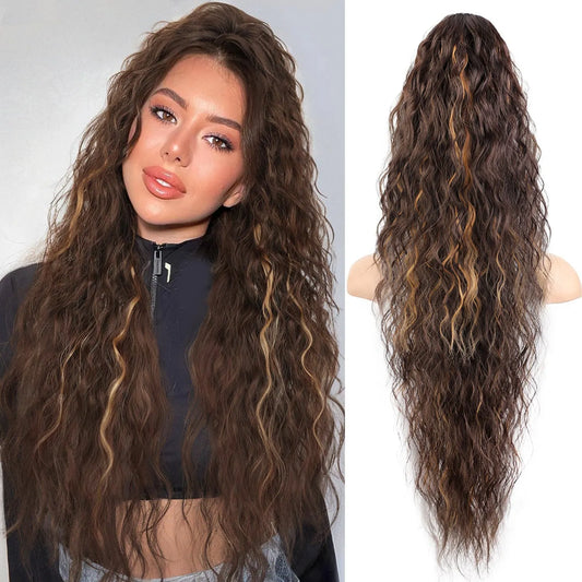 💖Clip-In Wave Ponytail Hair Extension Natural Fluffy African Style Wig💖