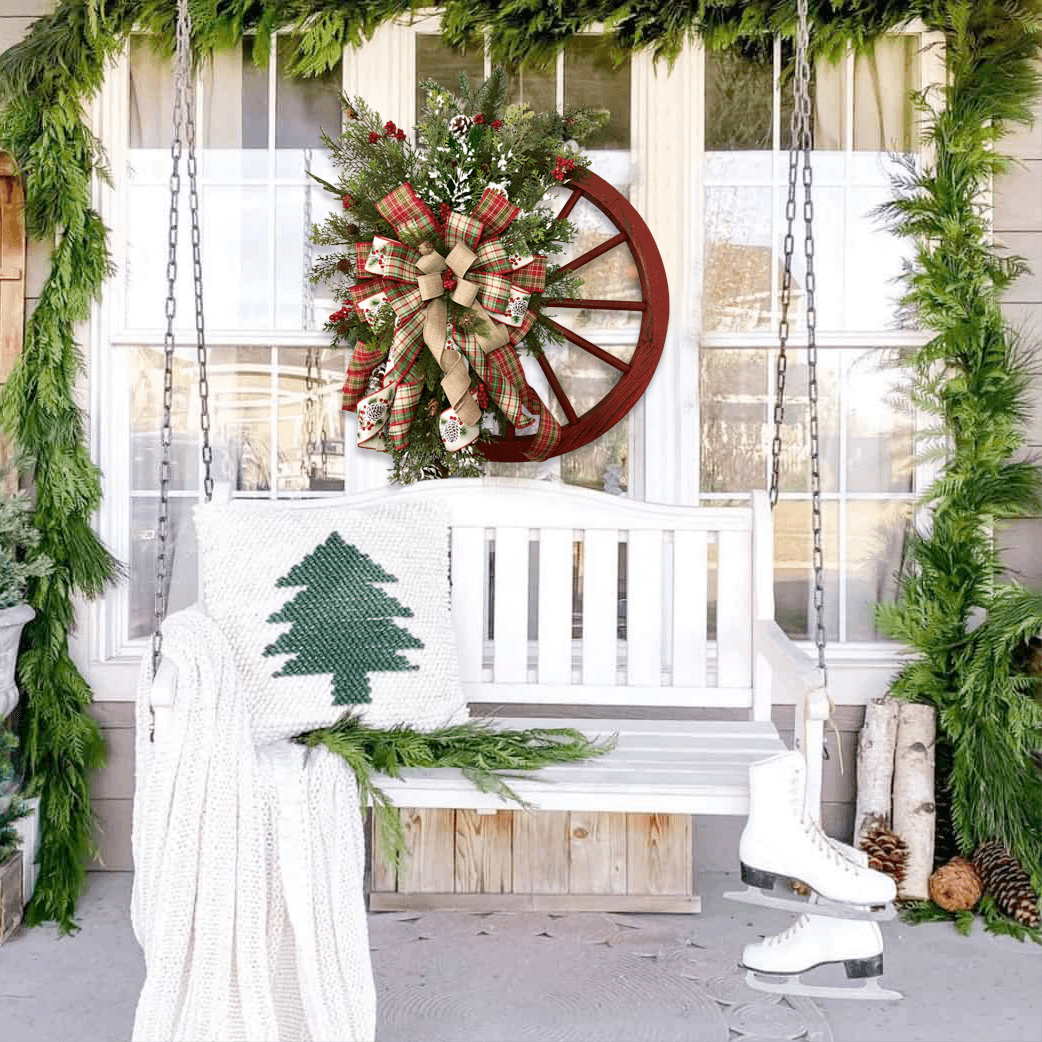 🎄Winter wreath - court wagon wheel