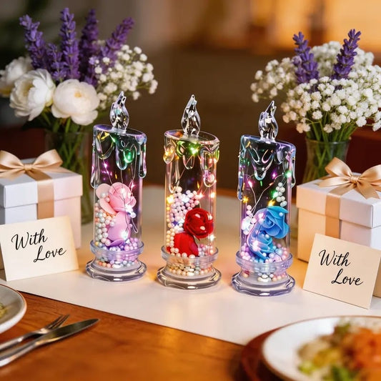 Realistic Rose Candle Lights — Battery-Powered, Smoke-Free LED Roses for Home Decor... product image 2