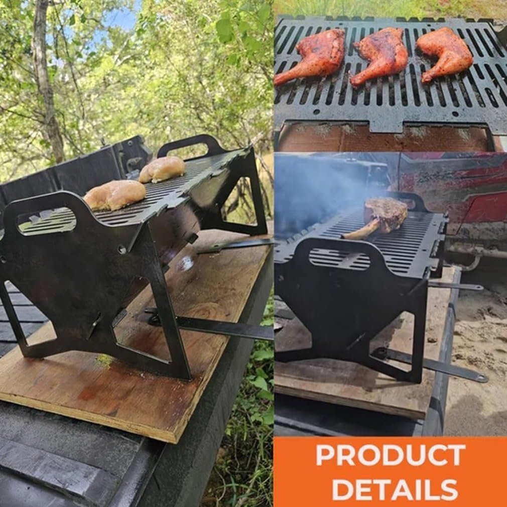 🍖A must-have for parties🥓foldable stainless steel bbq grill