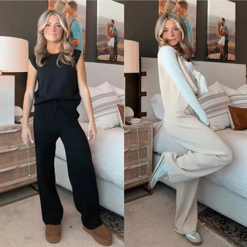 Women's Casual Sleeveless Top and Pants Set