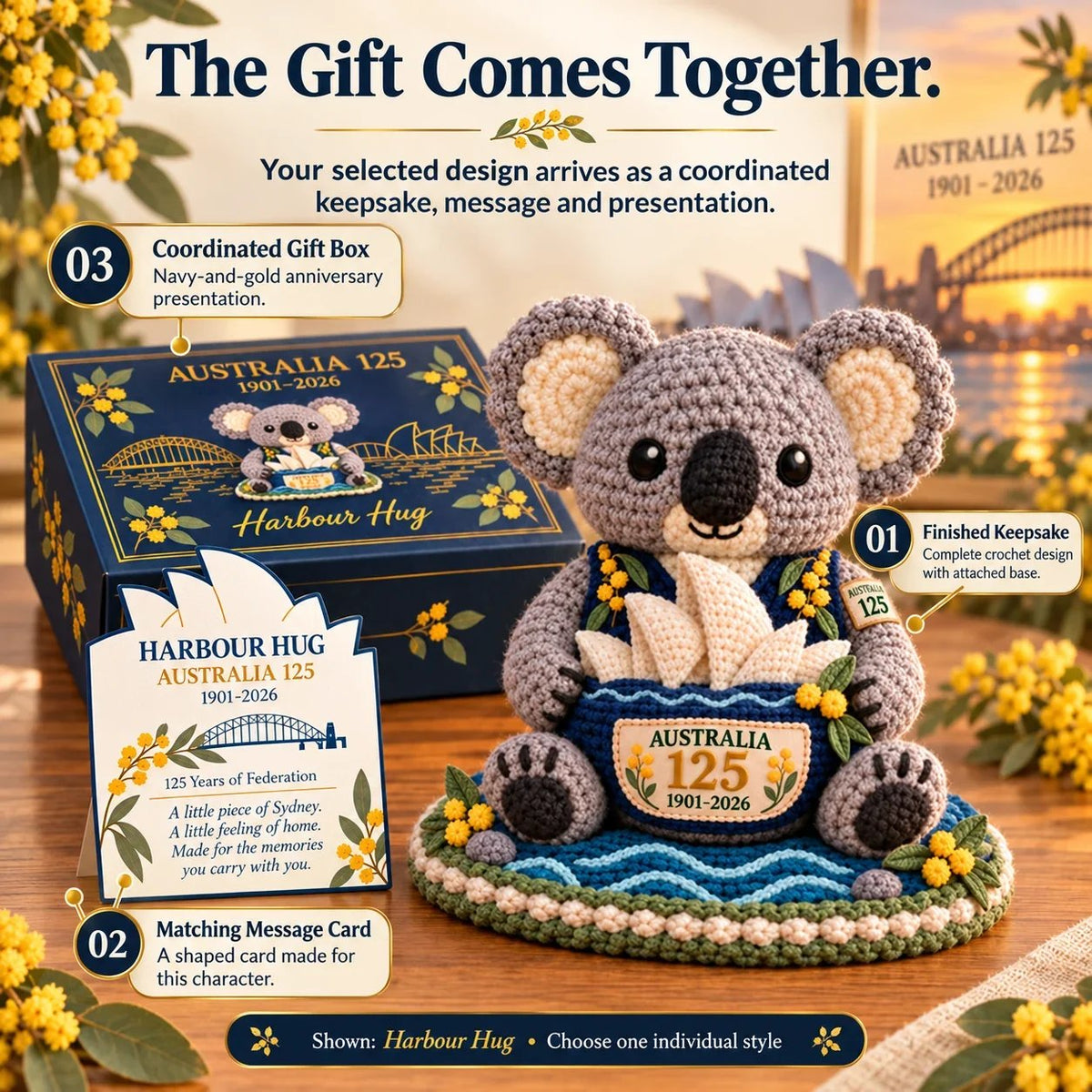 ⏳ Last Day 49% OFF – 🇦🇺 Australia 125th Anniversary Crochet Keepsake | Intricate 3D Crochet Work • Gift-Ready Box 🎁