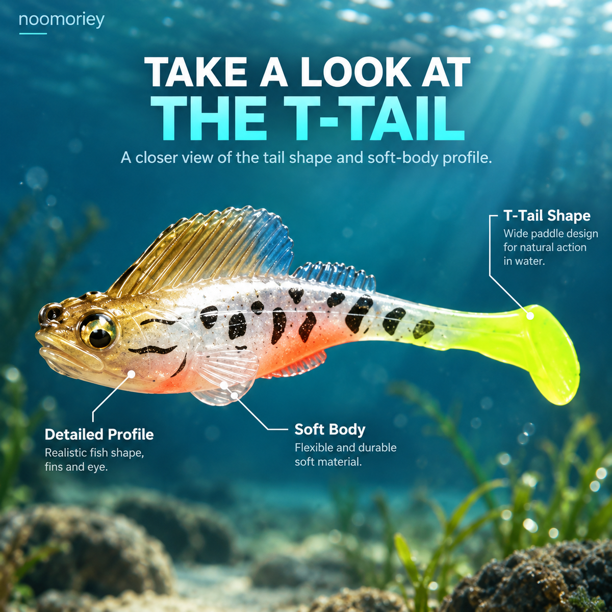 🔥HOT SALE🔥5-Piece T-Tail Soft Lure Set with Box