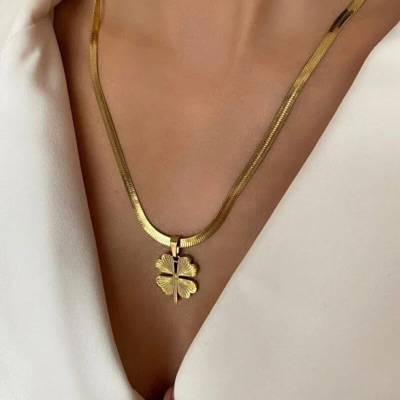 Gold Plated Lucky Clover Necklace