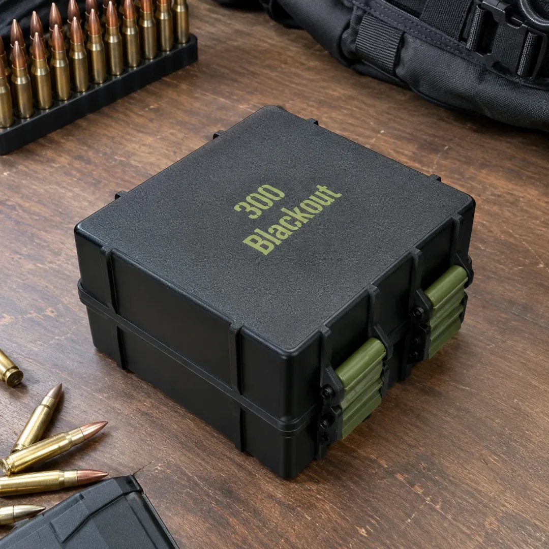 🎯 100-Round Ammo Storage Box | Waterproof Hard Shell • Caliber-Specific Slots • Dual Latches