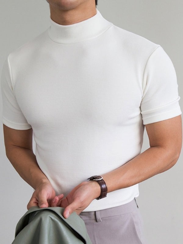 Men 's High Neck Slim Fit T-shirt mysite