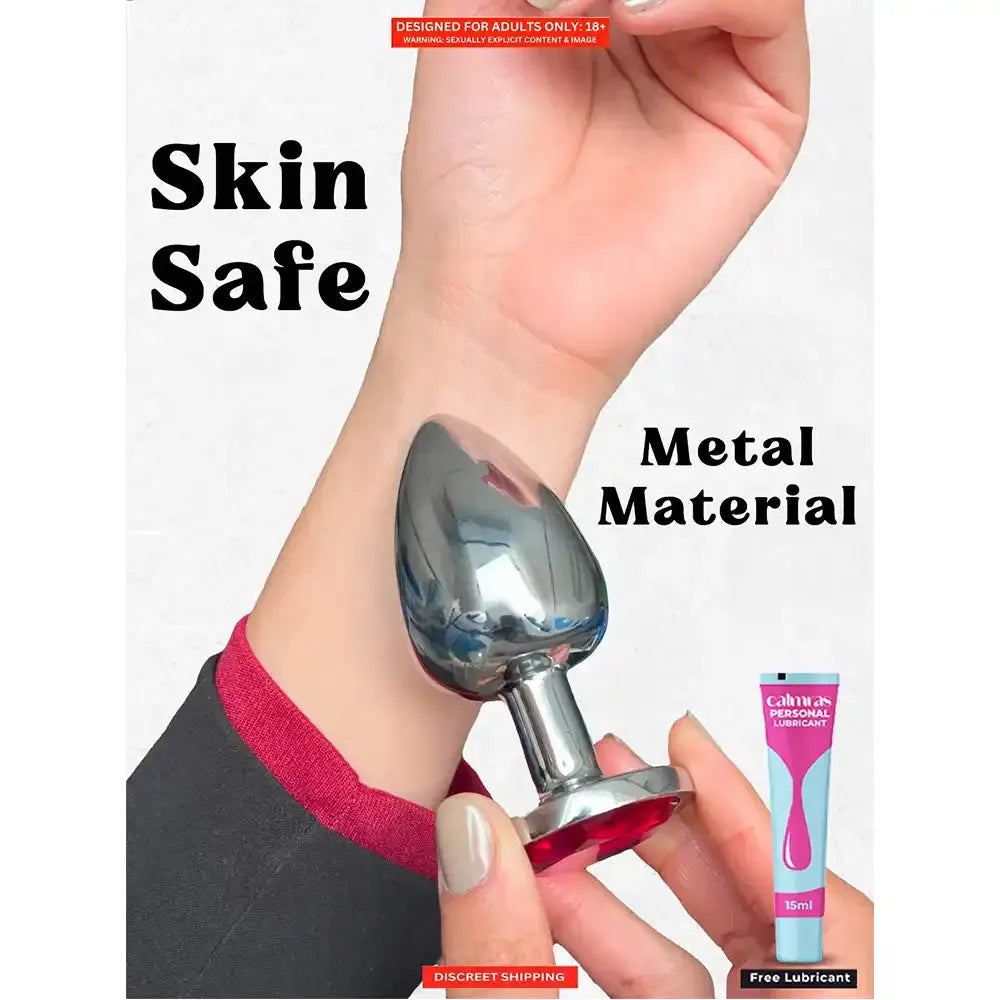 Stainless Steel Diamond Gem Butt Plug – Premium Metal Adult Accessory with Crystal Base