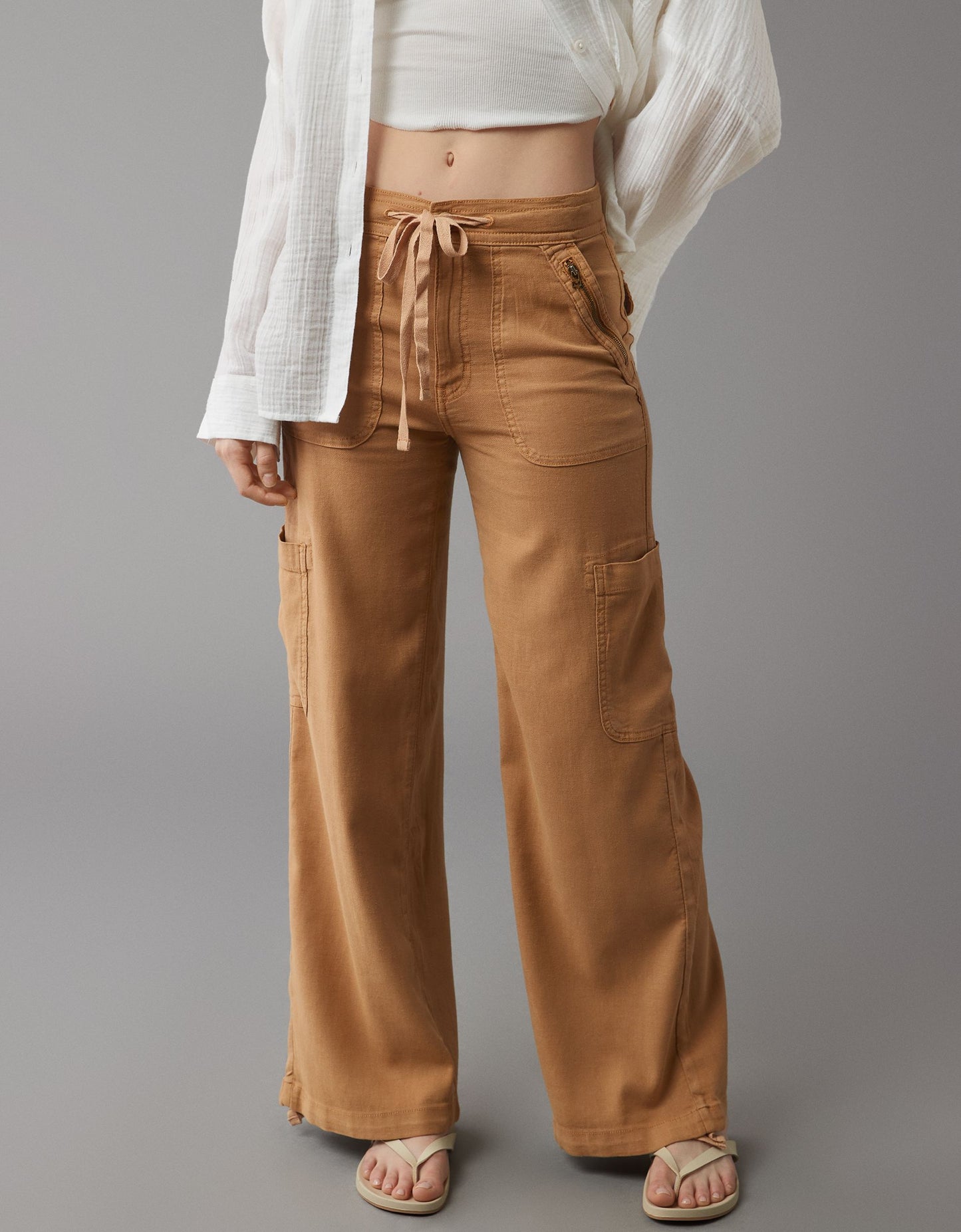 Linen-Blend Wide-Leg Cargo Pant(BUY 2 FREE SHIPPING)