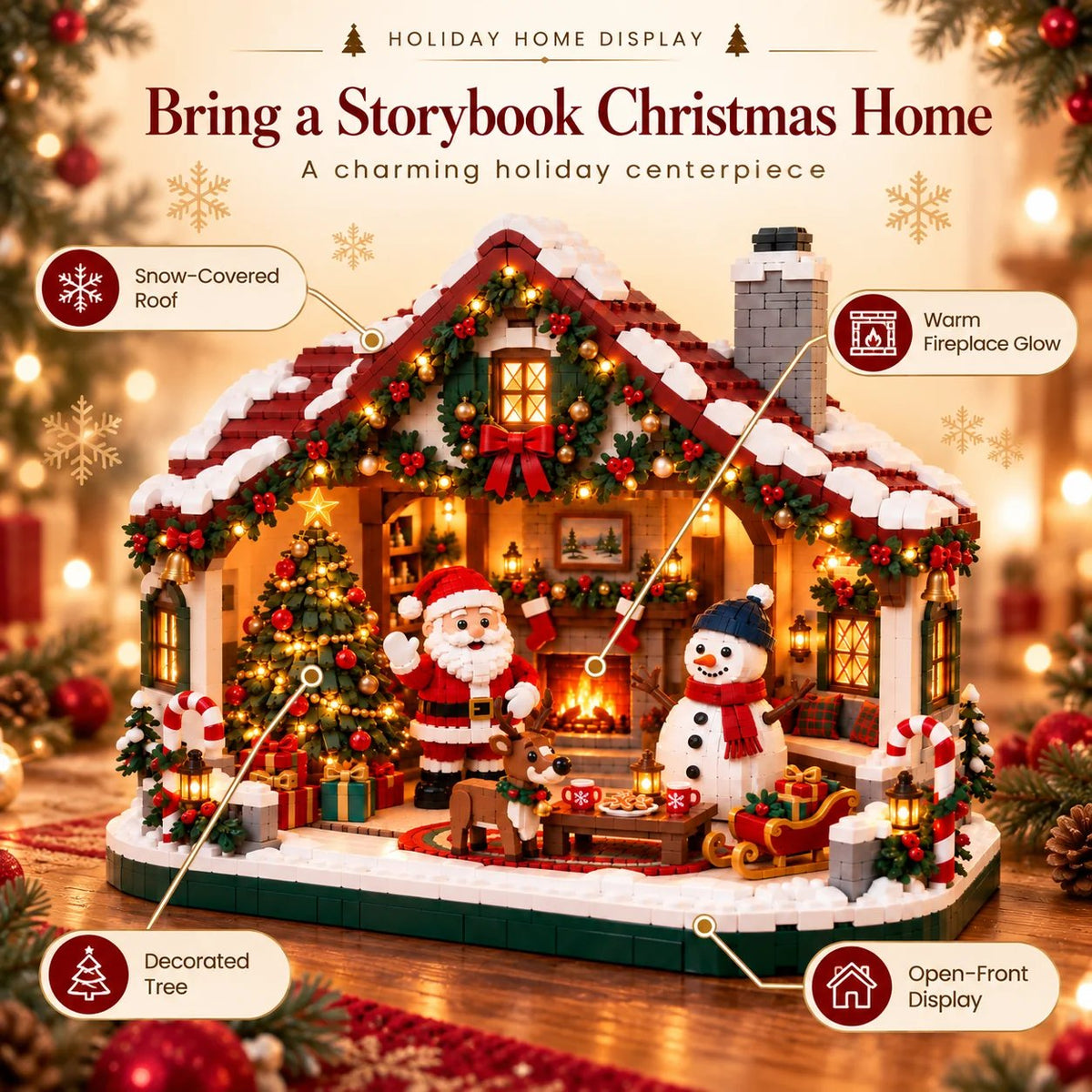 🎄 Cozy Christmas Cottage Building Set – Build Together, Create Memories & Display with Pride