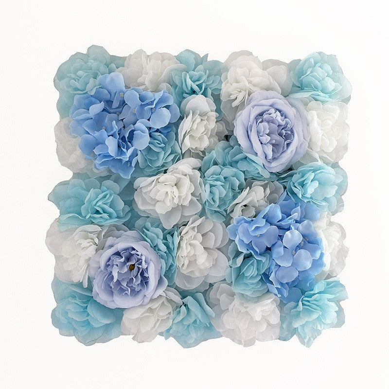 Hand-rolled fabric flower wall - perfect decoration for outdoor events