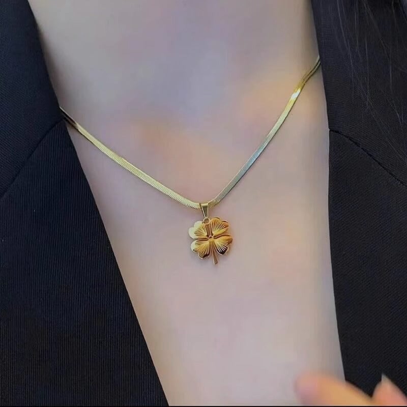 Gold Plated Lucky Clover Necklace mysite