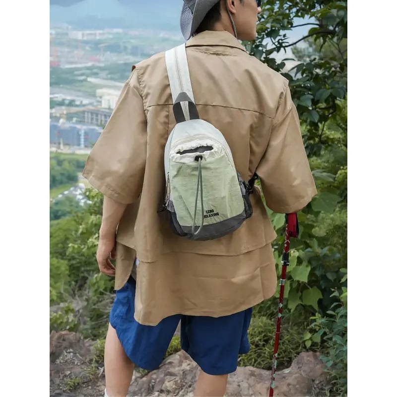 Unisex Lightweight Color Block Casual Nylon Mini Backpack
