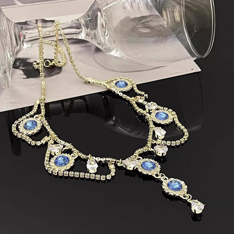 🔥2024 Hot Sale 🔥French Blue Zirconia Necklace--(Heart of the Ocean)