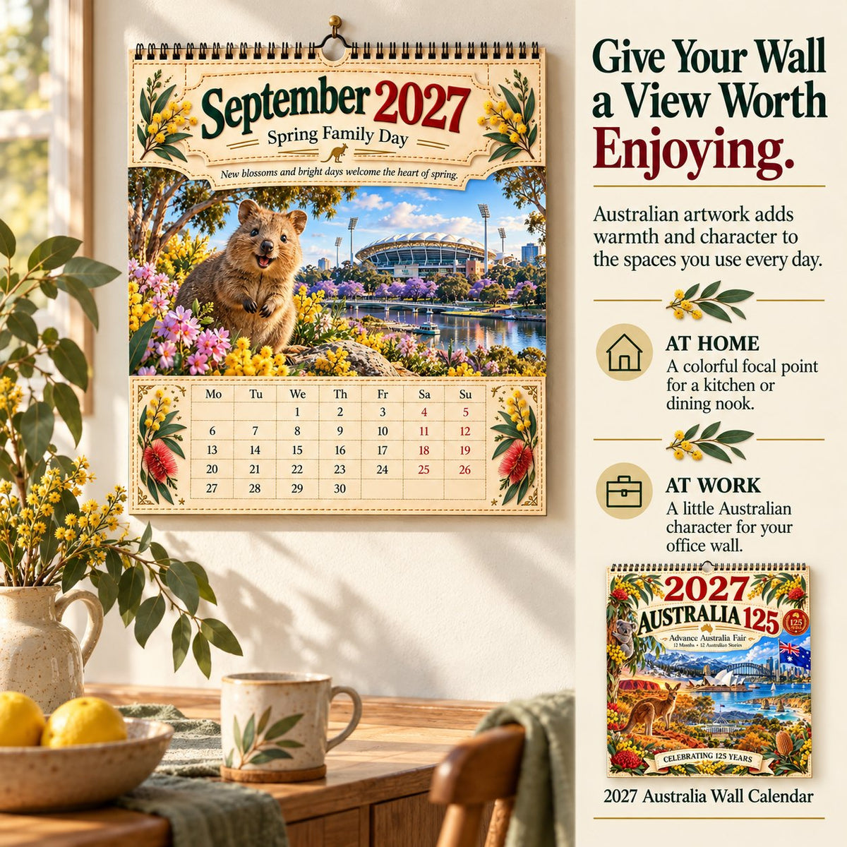 🔥🦘2027 Australia 125th Anniversary Wall Calendar 🐨