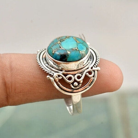 🔥🔥Boho Turquoise Silver Ring mysite