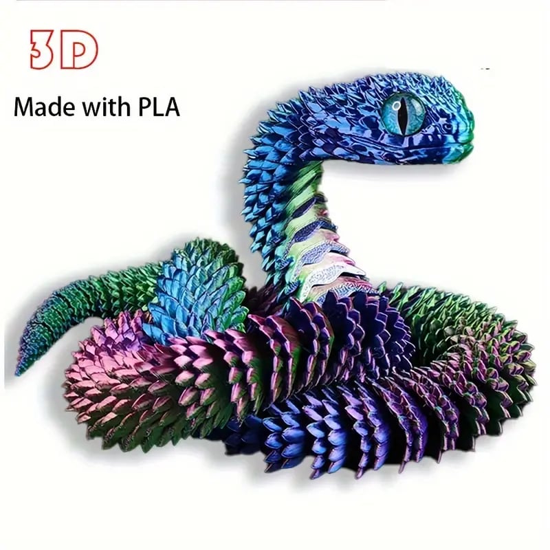 🐍3D Printed Multi-Joint Movable Snake Toy