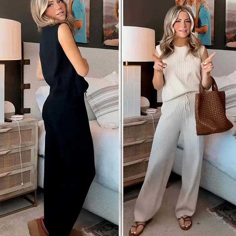 Women's Casual Sleeveless Top and Pants Set