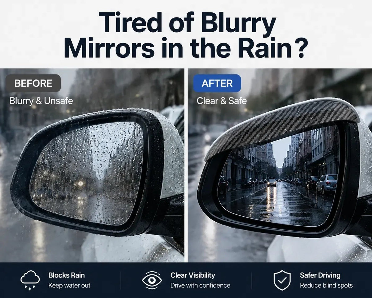 Snap-On Mirror Rain Visors