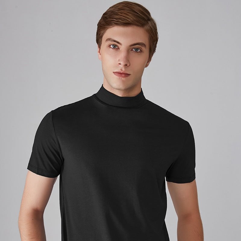 Men 's High Neck Slim Fit T-shirt mysite