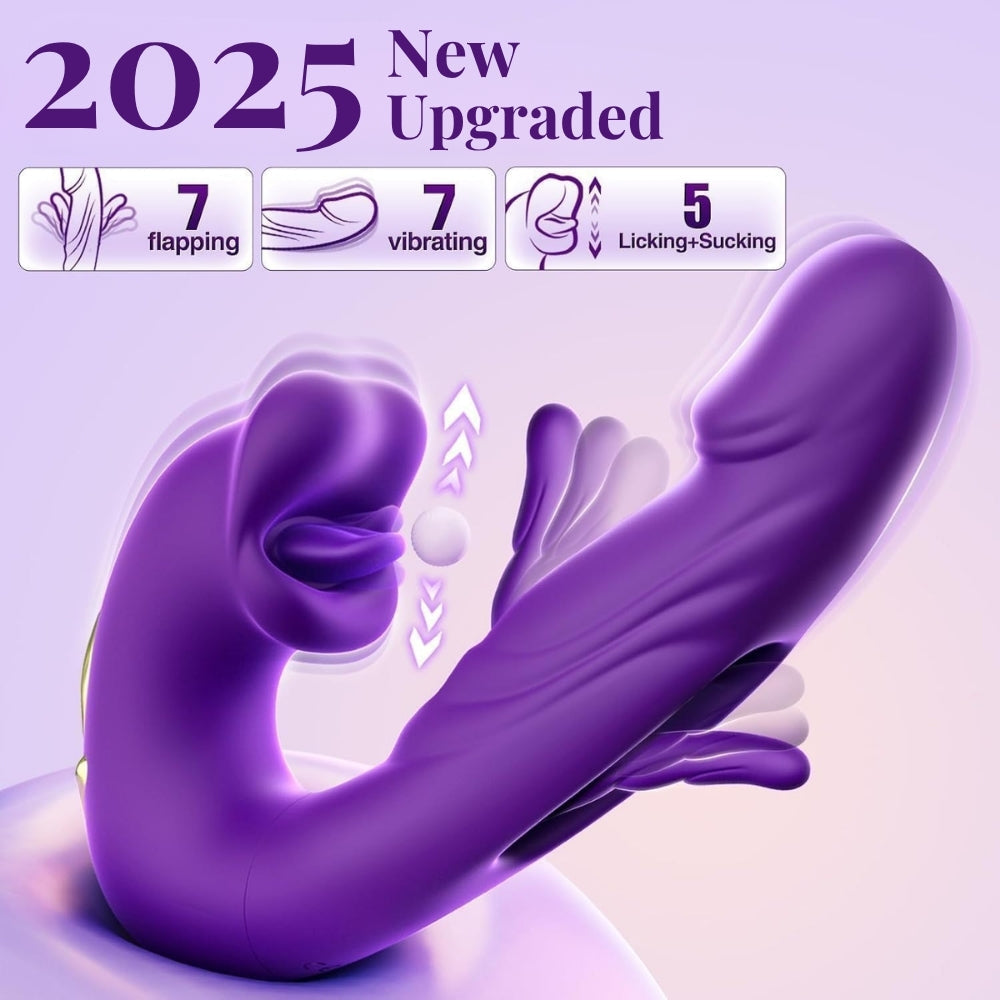 Upgraded LuvoraTM 4-in-1 Flapping & Licking Vibrator