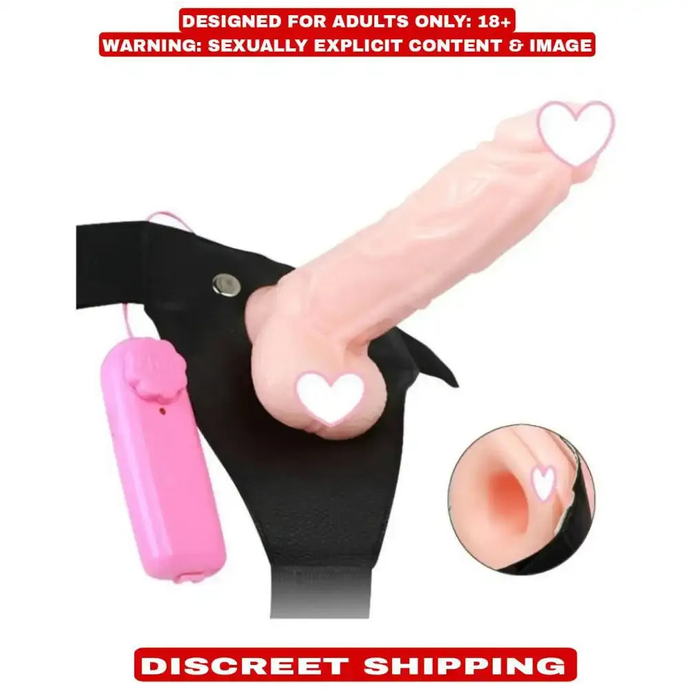 7 Inch Hollow Strap-On with Adjustable Harness and Vibration – Wearable Personal Wellness Device