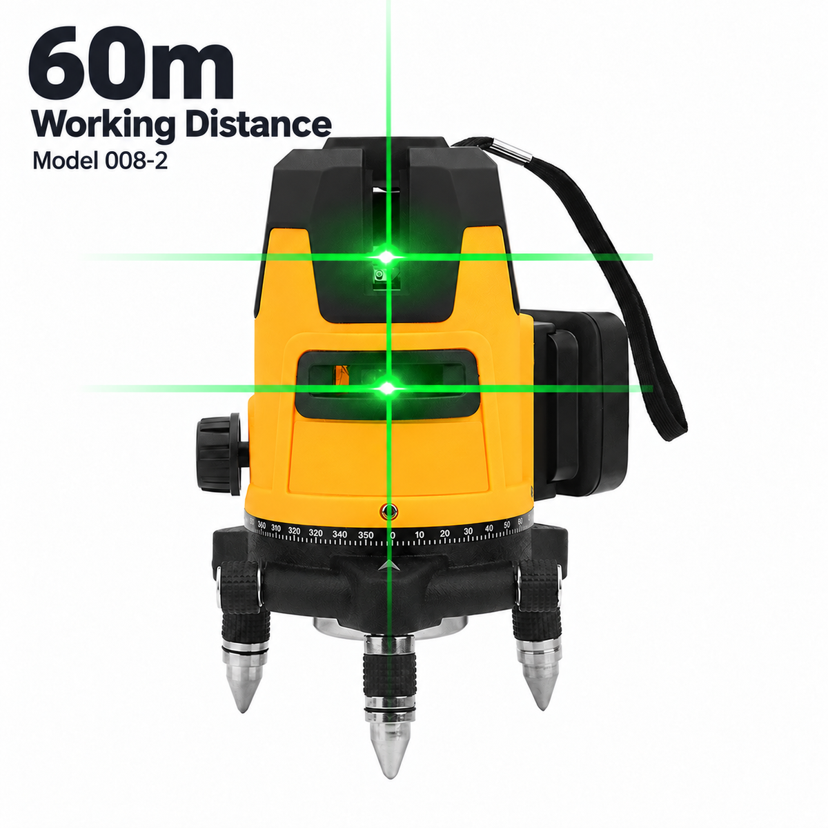 Green beam laser level - 60m working distance - model 008-2