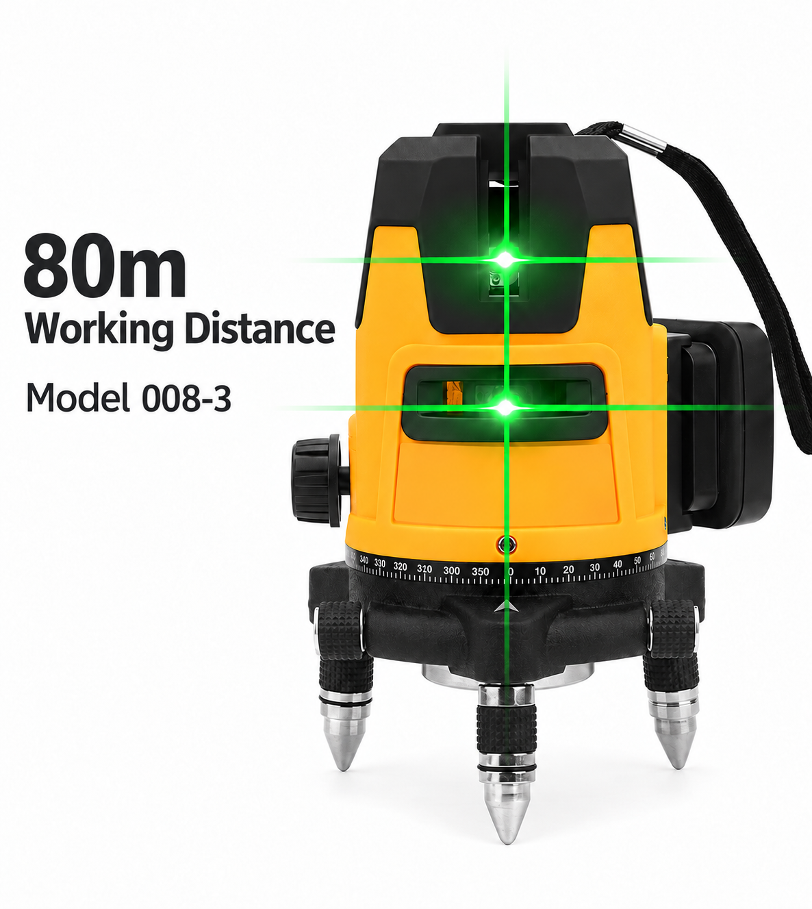 Green beam laser level - 80m working distance - model 008-3