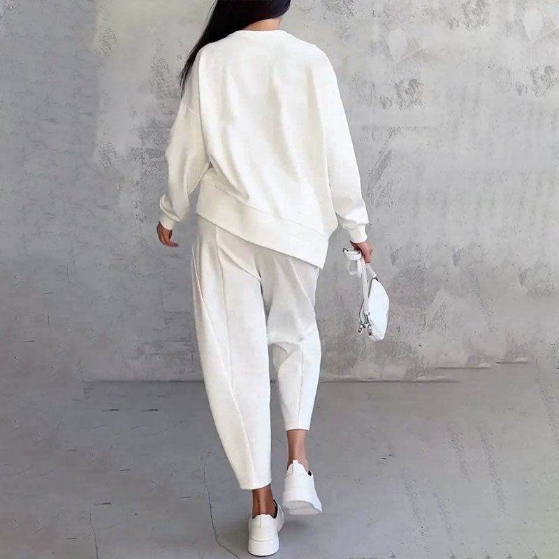 Round-Neck Long-Sleeved Top ＆ Pants 2-Piece Set product image 7