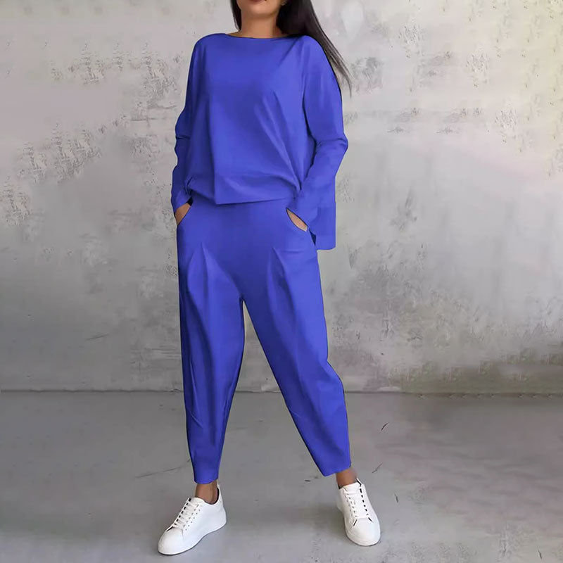 Round-Neck Long-Sleeved Top ＆ Pants 2-Piece Set product image 13