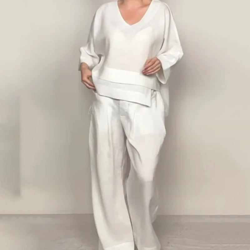 🌺Irregular Hem Cotton Linen Short Sleeve Casual 2-Piece Set