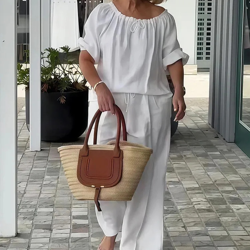 Women's Drawstring Top & Pants 2-Piece Set – Relaxed Fit, Comfortable & Perfect for... product image 14