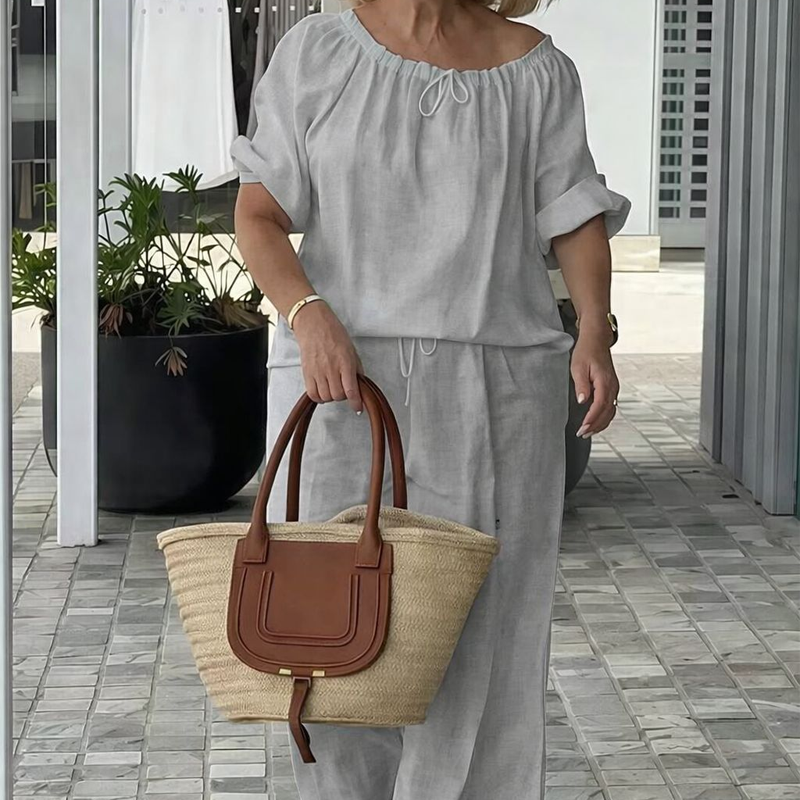 Women's Drawstring Top & Pants 2-Piece Set – Relaxed Fit, Comfortable & Perfect for... product image 15