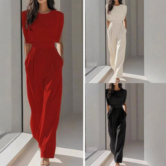 New arrival Solid Color Wide-Legged Jumpsuit – Elegant, Comfy & Versatile for Any...