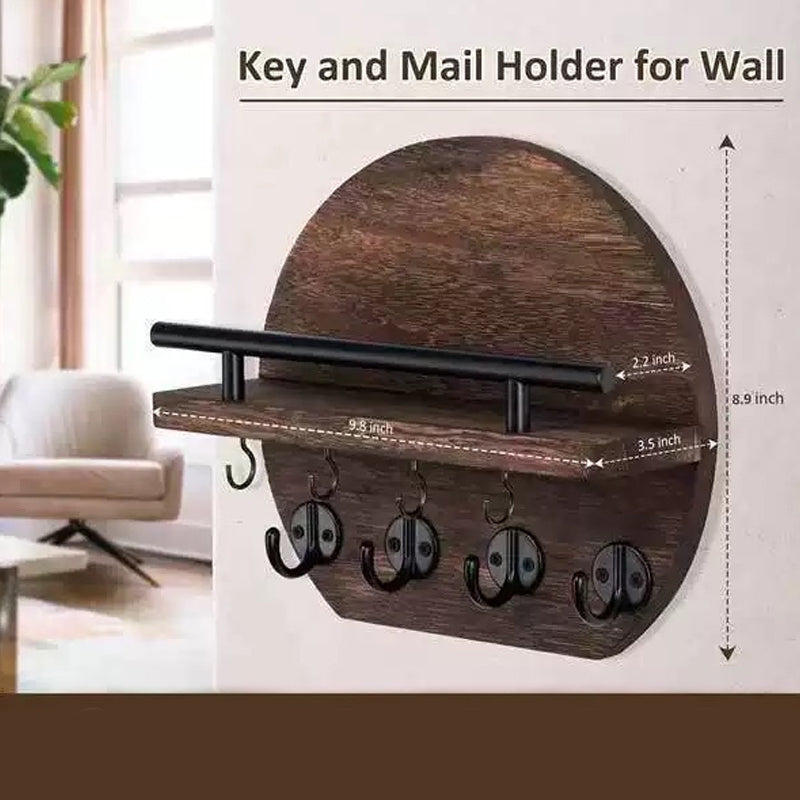 Wall Mount Key Holder with Shelf & Hooks product image 9