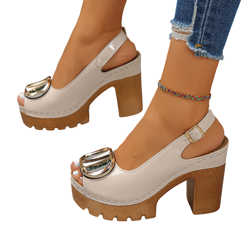 New product launch Elegant Peep-Toe Buckle Heeled Sandals – Chic Design, Comfortable... product image 12