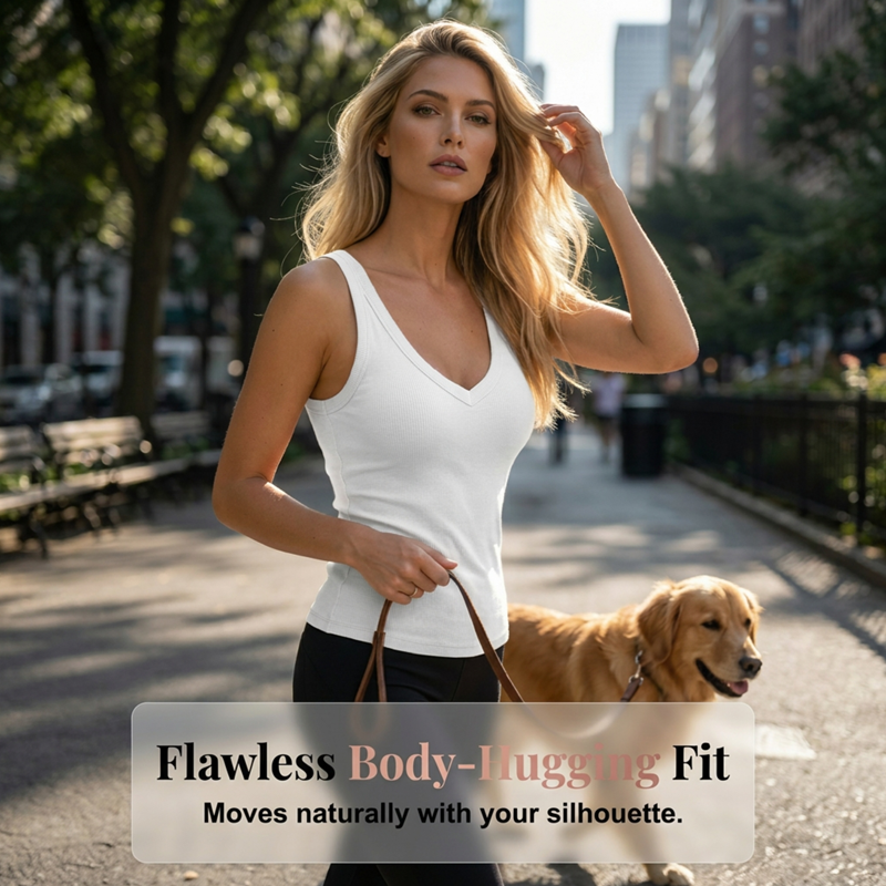 2026 New Arrivals Women's Ribbed V-Neck Tank Top product image 7