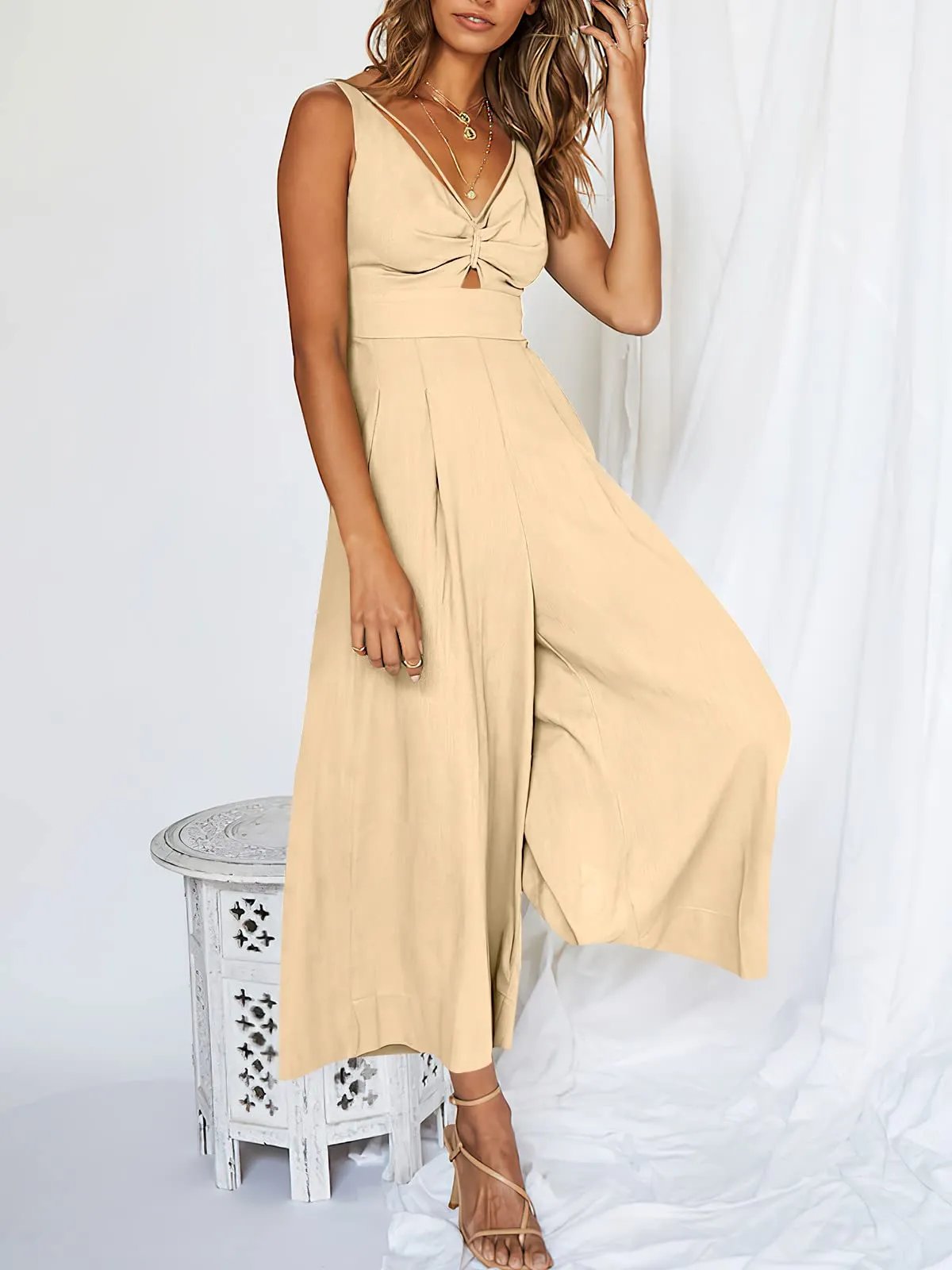 🔥Limited Time Hot Sale 🔥Hot Sales V Neck Cutout High-Waist Jumpsuits mysite