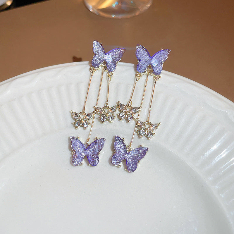 🔥Crystal Butterfly Tassel Earrings